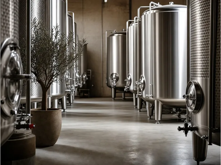 Vasche di fermentazione in acciaio chiuse