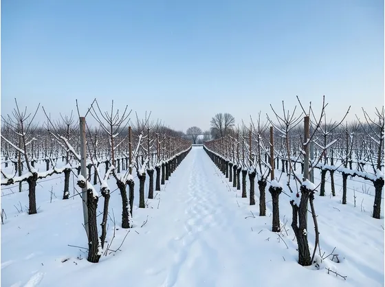 I vigneti sotto la neve