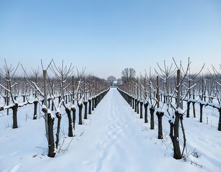 I vigneti sotto la neve