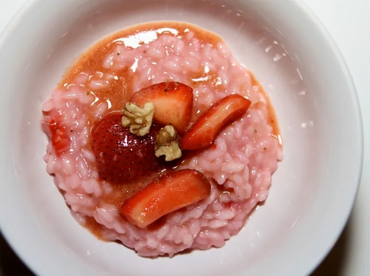 Risotto fragole e champagne