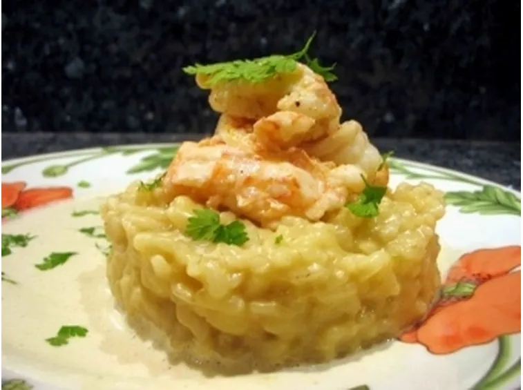 risotto allo champagne e scampi