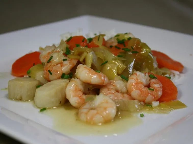 Gamberi alle verdure