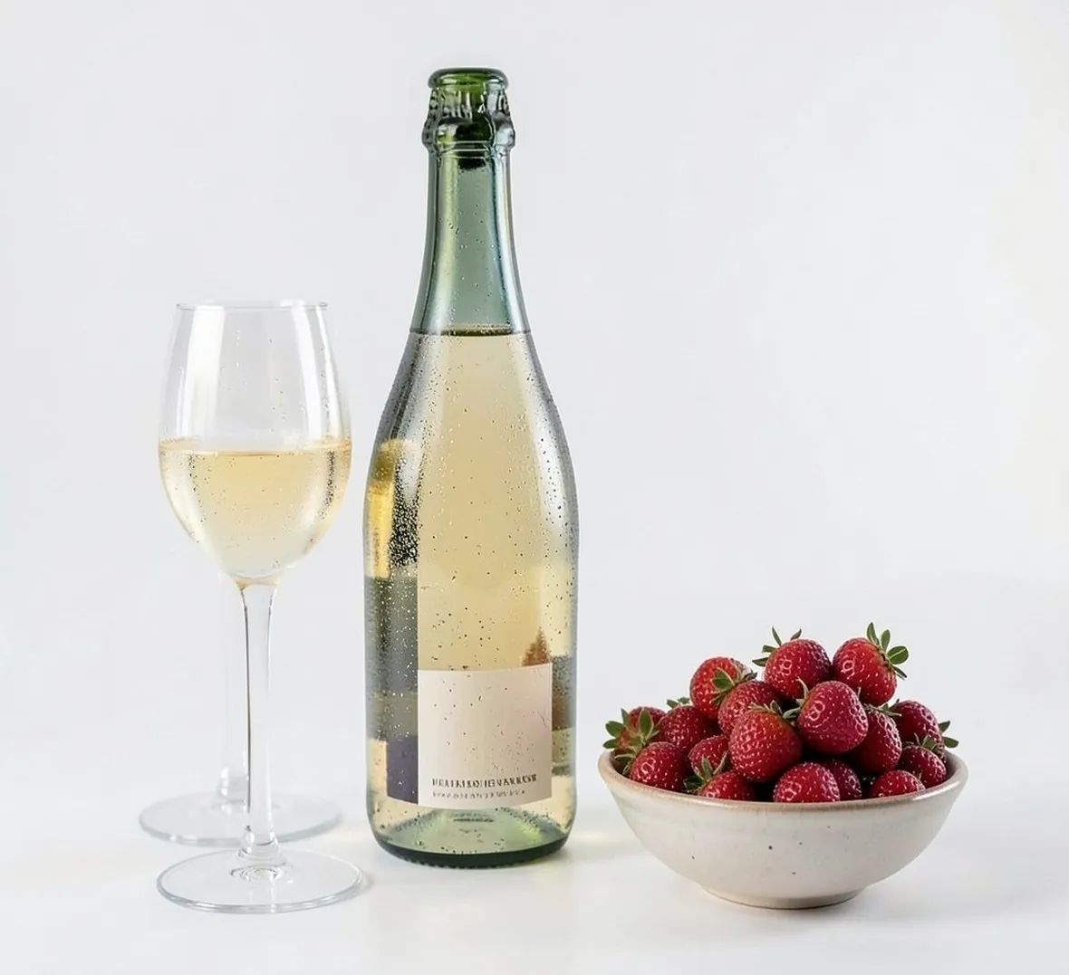 Prosecco frizzante e fragole in abbinamento