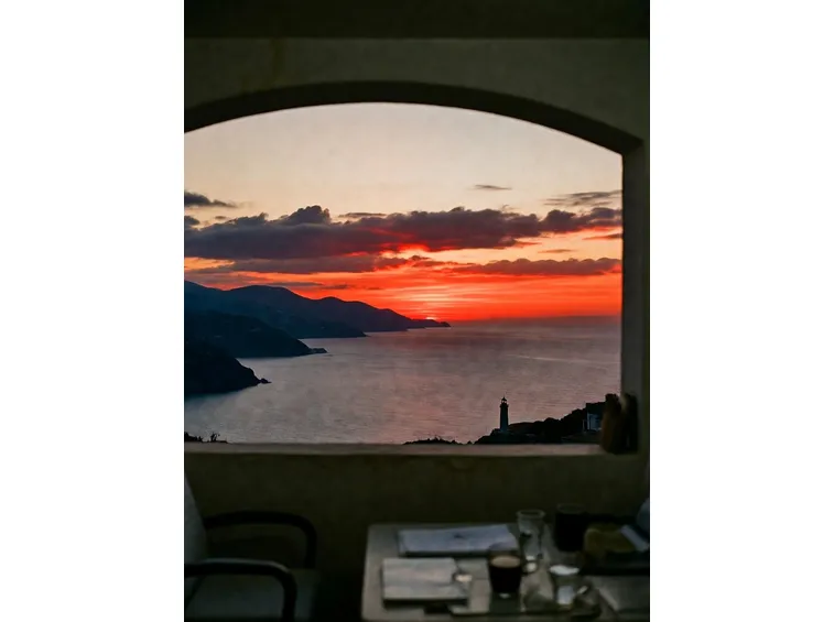 Panorama al tramonto