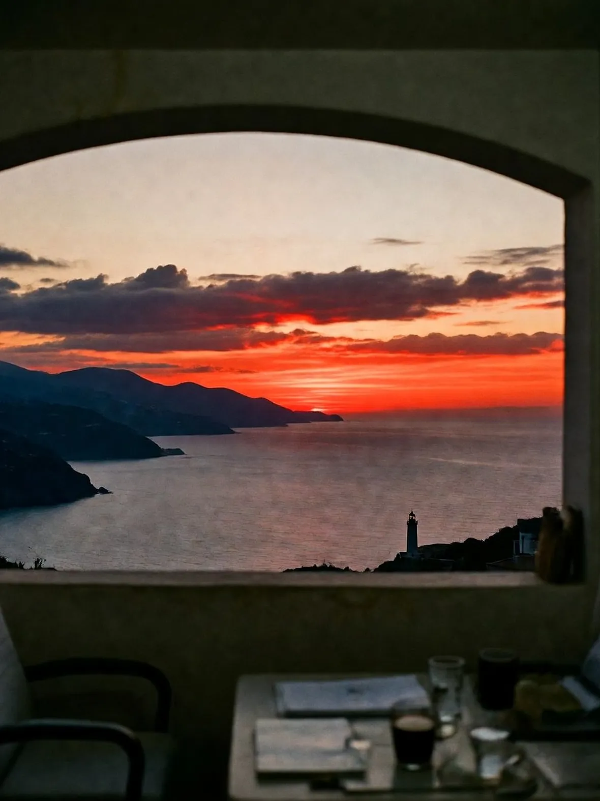 Panorama al tramonto