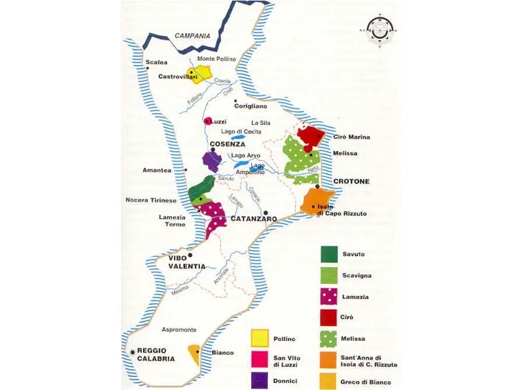 La mappa dei vini calabresi