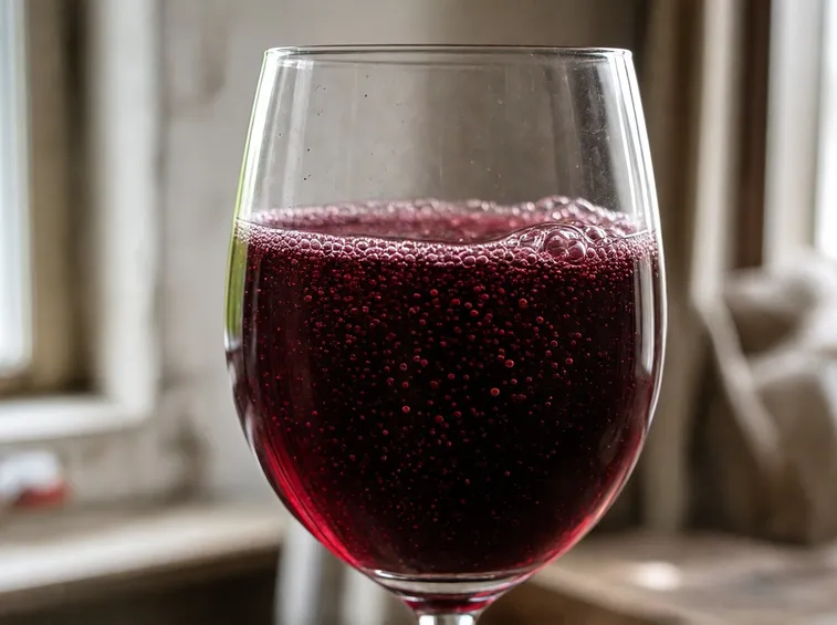 Un bicchiere di Lambrusco