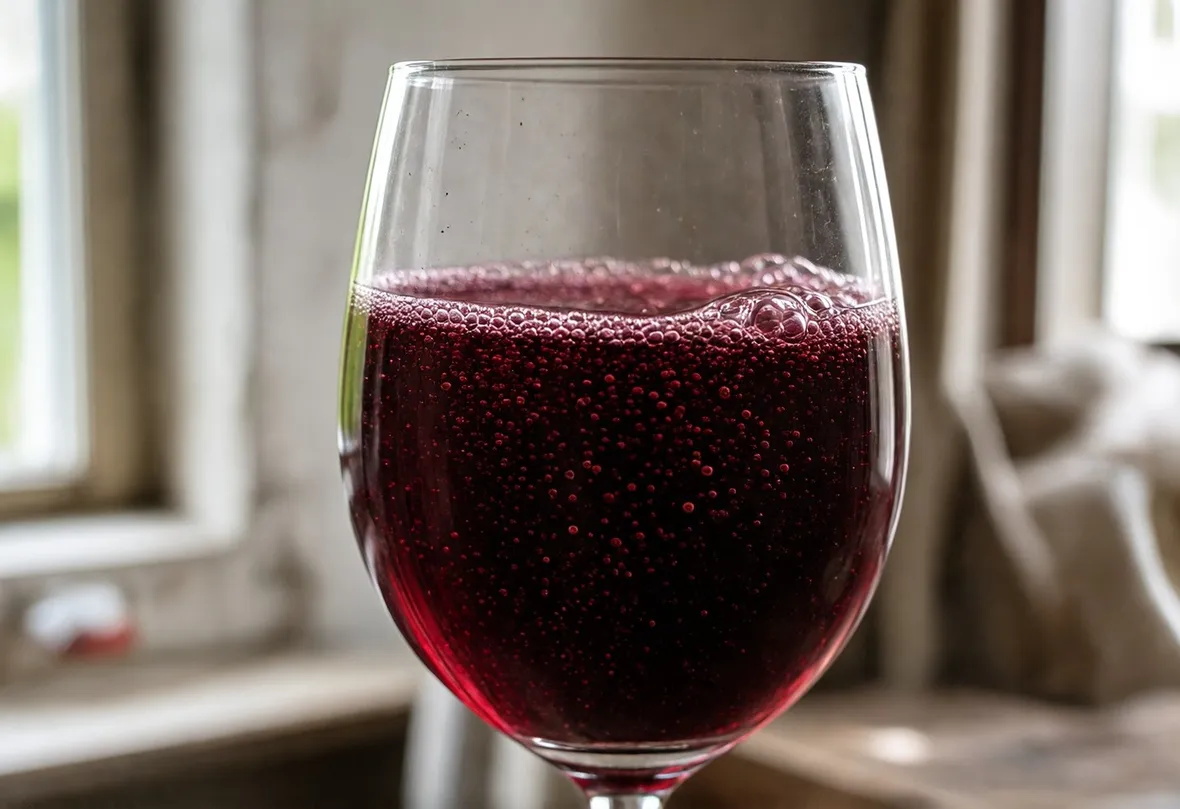 Un bicchiere di Lambrusco