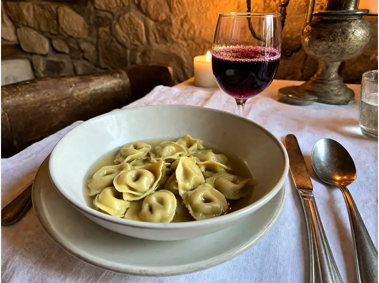 Tortellini, cappelletti e anolini in brodo: il Lambrusco per i primi