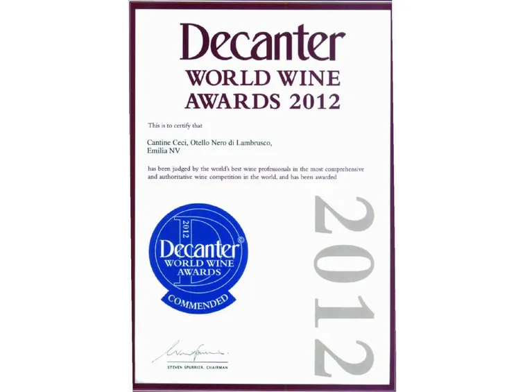Premio conferito al Decanter 2012