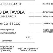 un esempio di etichetta